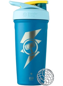 Marvel Strada Shaker Cup Insulated Stainless Steel Water Bottle With Wire Whisk 24 Ounce Thor Hammer