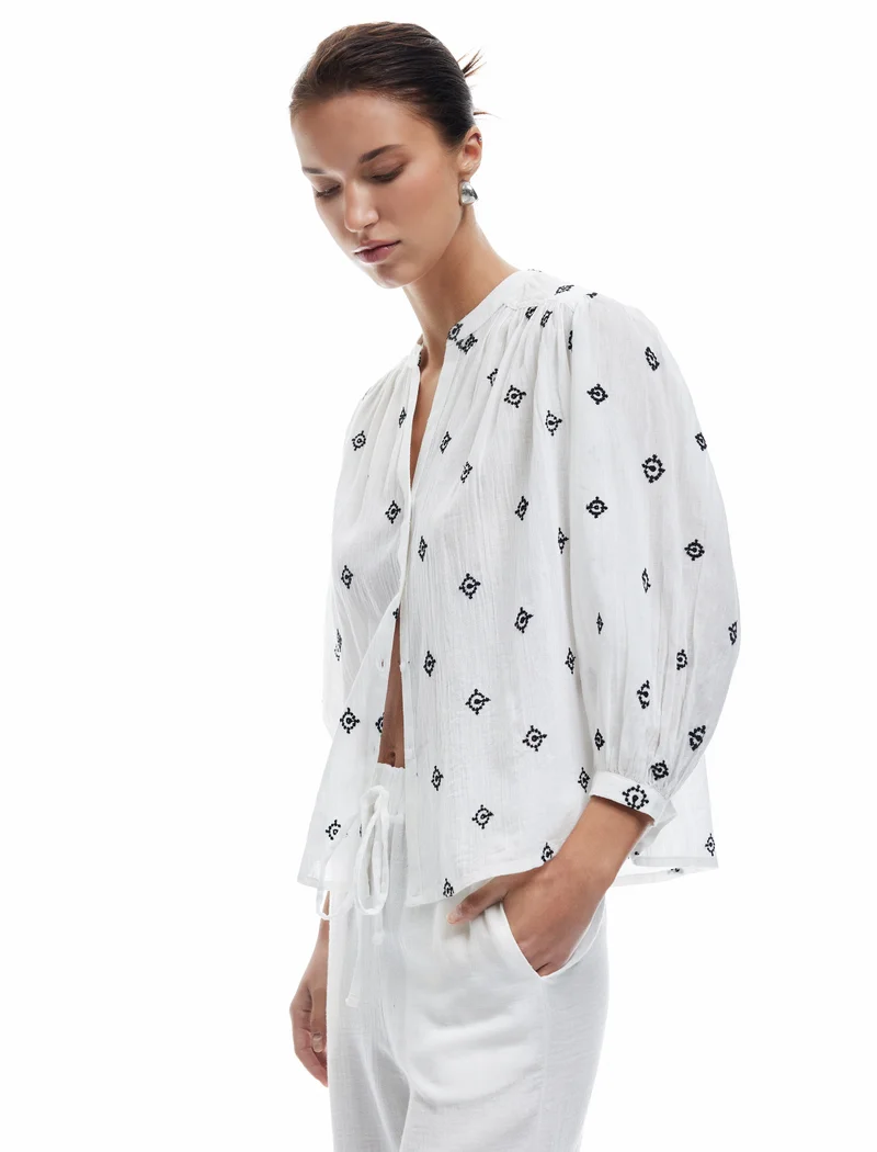 KOTON Mandarin Collar Shirt