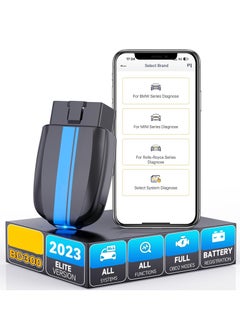 OBD2 Scanner Bluetooth for BMW Full System Code Reader Scan Tool with Battery Registration Tool Service EPB CBS ETC ABS Airbag Powerful Diagnostic Tool for All Cars for iPhone iPad and Android