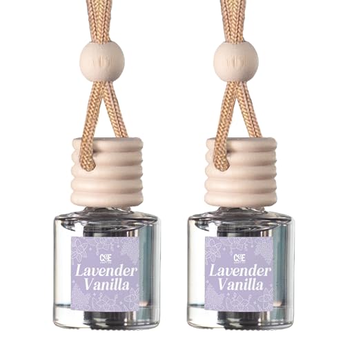 CE CRAFT C&E Craft Co Hanging Car Air Freshener Diffuser 2 Pack, Long Lasting Fragrance Oil Car Freshener, Glass Bottle Auto Air Freshener, Made in USA (Lavender Vanilla) - Image 5
