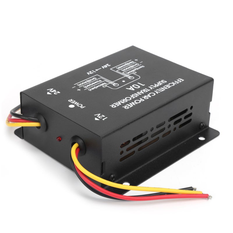 DC Power Converter 24V to 12V 10A Buck Transformer - Built-in Multiple Protections Premium Aluminum Alloy Shell Voltage Reducer for 24V Vehicles Stereo LED Display - Image 5