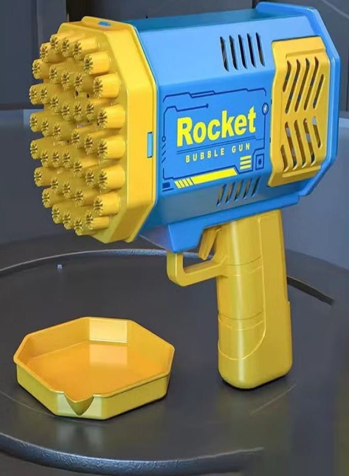 مسدس فقاعات صغير للأطفال، مسدس فقاعات بـ 40 فتحة مع أضواء، أكثر من 3000 فقاعة في الدقيقة للأطفال في الأماكن المغلقة والمفتوحة وحفلات أعياد الميلاد وحفلات الزفاف (أزرق)