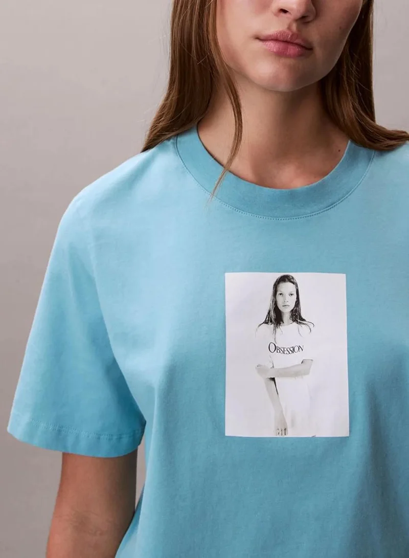 Calvin Klein Stillwater Kate Moss Obsession Crew-Neck T-Shirt for Women | Best Price UAE