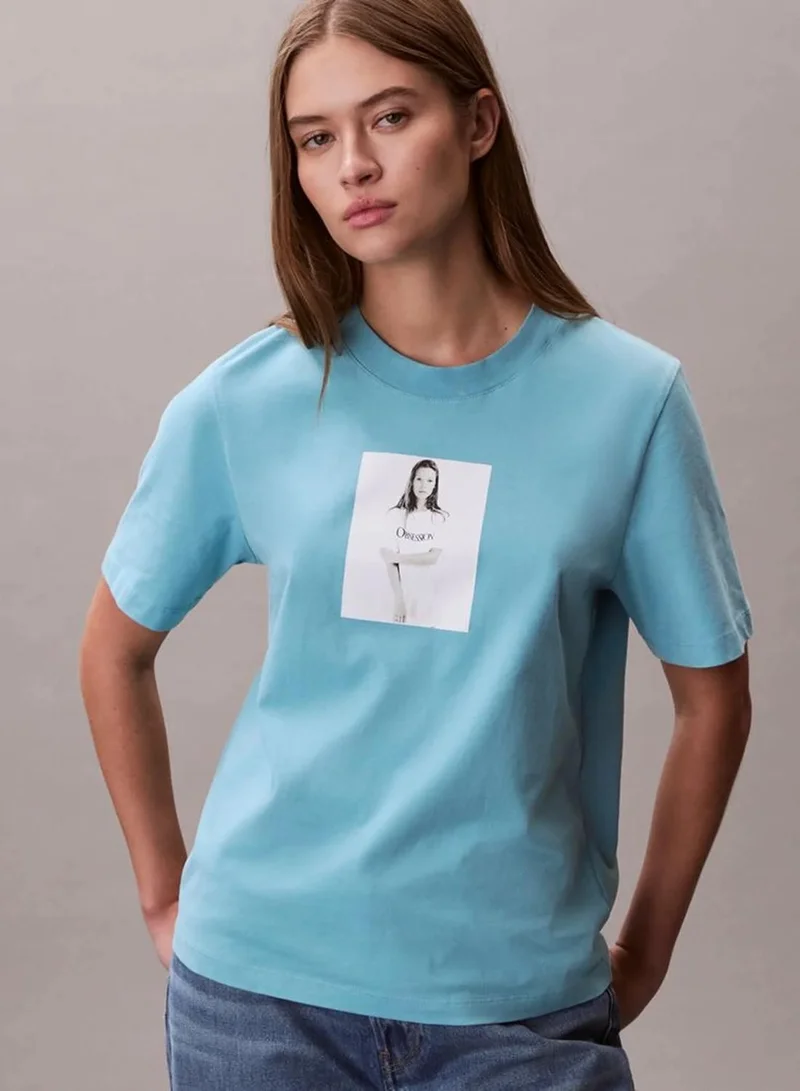 Calvin Klein Stillwater Kate Moss Obsession Crew-Neck T-Shirt for Women | Best Price UAE