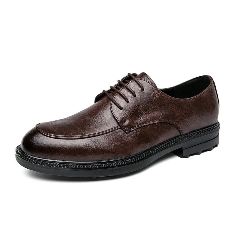 Plus Size 46 Leather Shoes Men'S 2024 Business Dress British Casual Big Head Shoes Wedding Groom Shoes Tide - Image 1