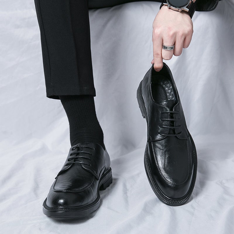 Plus Size 46 Leather Shoes Men'S 2024 Business Dress British Casual Big Head Shoes Wedding Groom Shoes Tide - Image 4