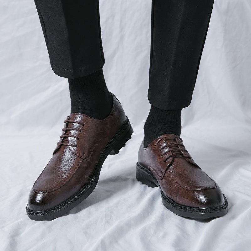 Plus Size 46 Leather Shoes Men'S 2024 Business Dress British Casual Big Head Shoes Wedding Groom Shoes Tide - Image 5