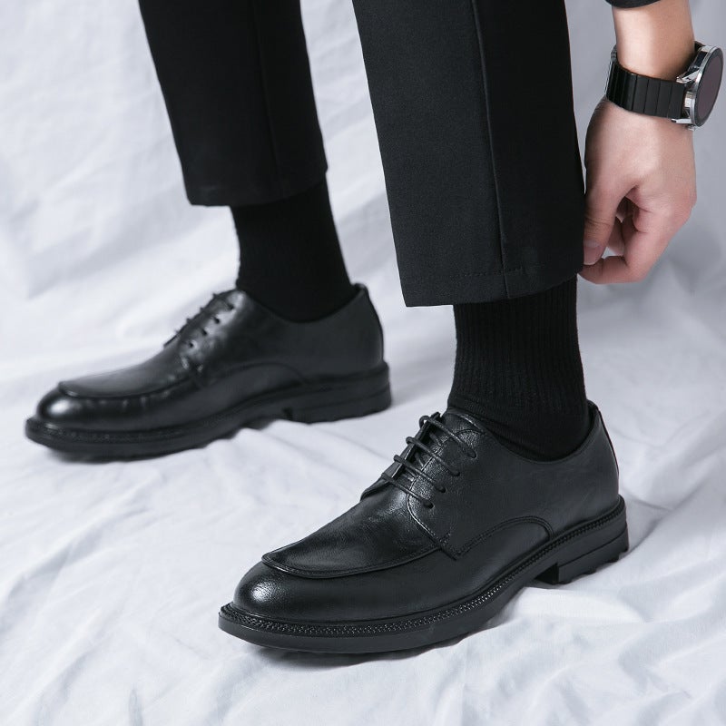 Plus Size 46 Leather Shoes Men'S 2024 Business Dress British Casual Big Head Shoes Wedding Groom Shoes Tide - Image 2