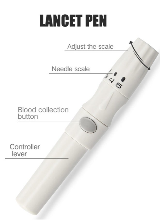 Sugar Test Monitor, Glucose Meter Kit, Diabetes Testing Kit with Glucometer, Test Strips, Lancing Device, Lancets