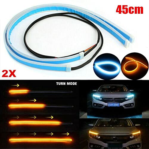 ELTRON TURBO ELT9895IOJJ Waterproof Sequential Flow Universal DC Power Ultra-Fine 60cm DRL | Daytime Running Light | Flexible | Soft | Tube Car LED Strip | Yellow and White Color (Pack Of 2) - Image 5