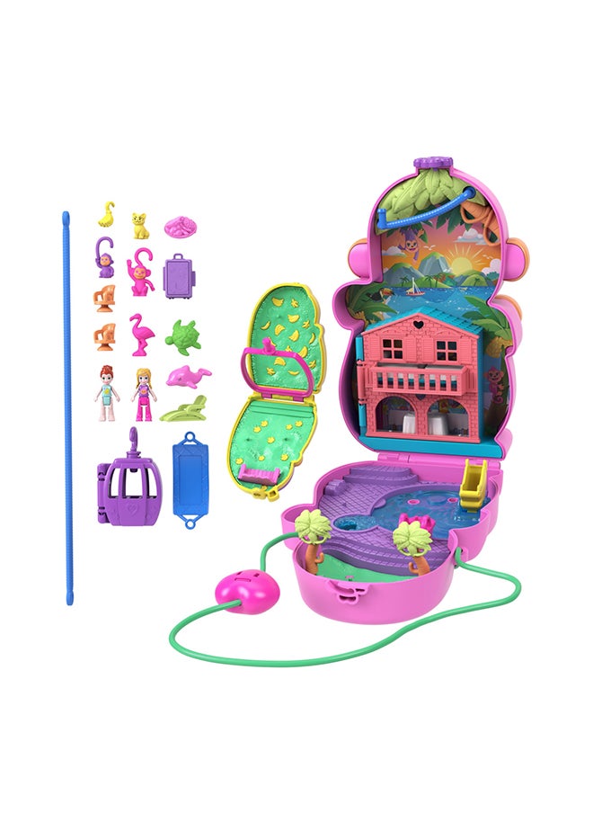Polly Pocket Dolls & Playset with Pets & 13 Accessories, 2-in-1 Momma Monkey & Baby Wearable Purse & Animal Toy  - Image 5