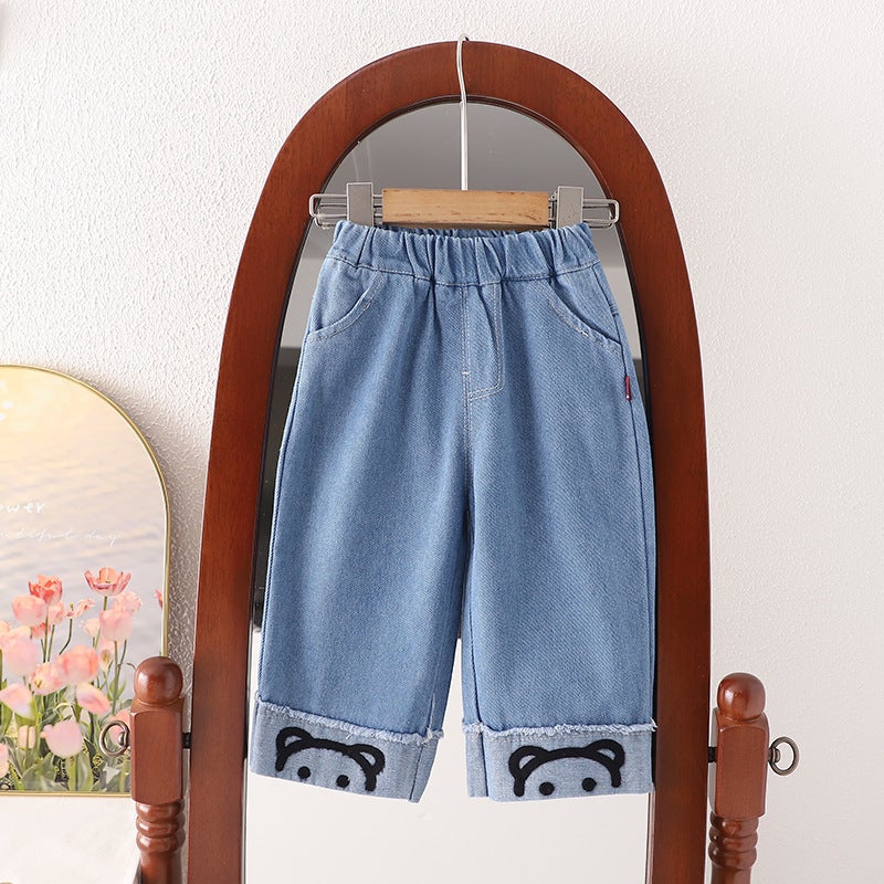 Children'S Trousers Autumn New Children'S Online Sale Cool Handsome Boys And Girls Casual Denim Pants Fashion - Image 4