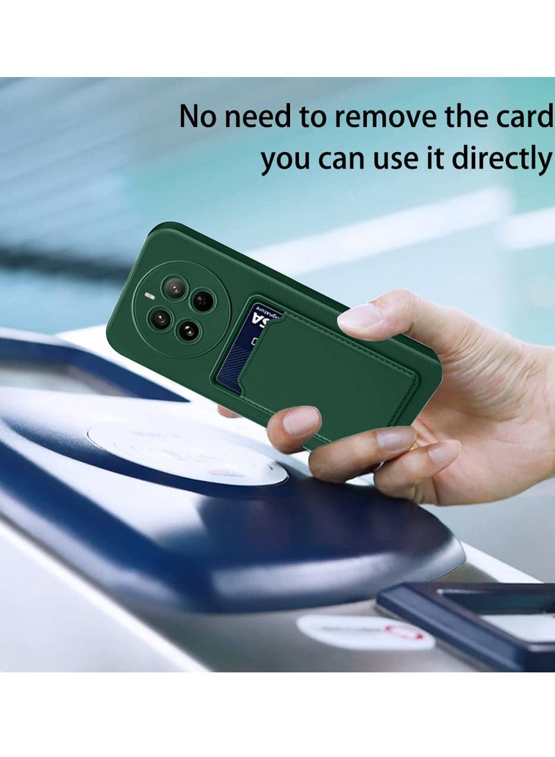 Wtech Silicone TPU With Card Holder Case Cover For Realme 12+ / 12 Plus 5G 2024 Dark Green - Image 3
