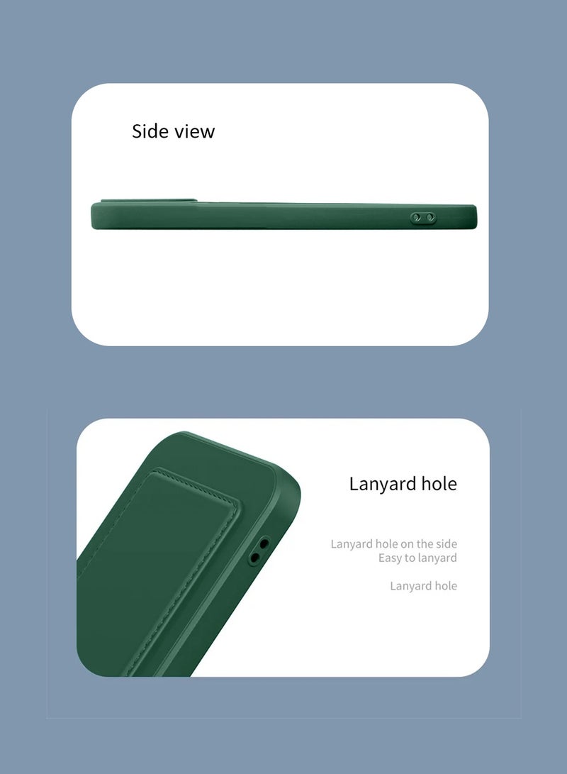 Wtech Silicone TPU With Card Holder Case Cover For Realme 12+ / 12 Plus 5G 2024 Dark Green - Image 5