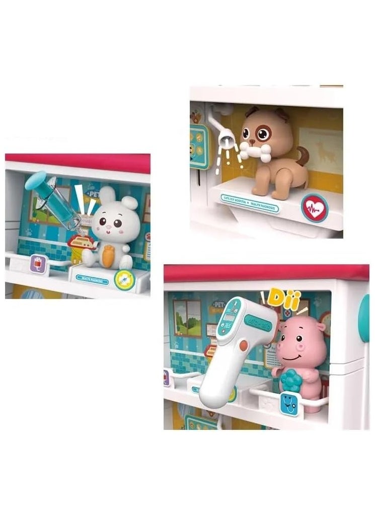 Nano Classic Children Pretend Play Doctor Game set Animals Pet House Cage Set Hospital Toy For Kids  - Image 3