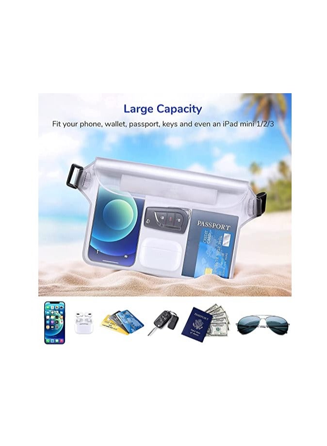 مقاوم للماء كيس مزموم مع حزام الخصر قابل للتعديل-شاشة ملموس حقيبة جافة مع حزام قابل للضبط للهاتف الأشياء الثمينة للشاطئ السباحة الغوص القوارب الصيد التجديف - Image 3