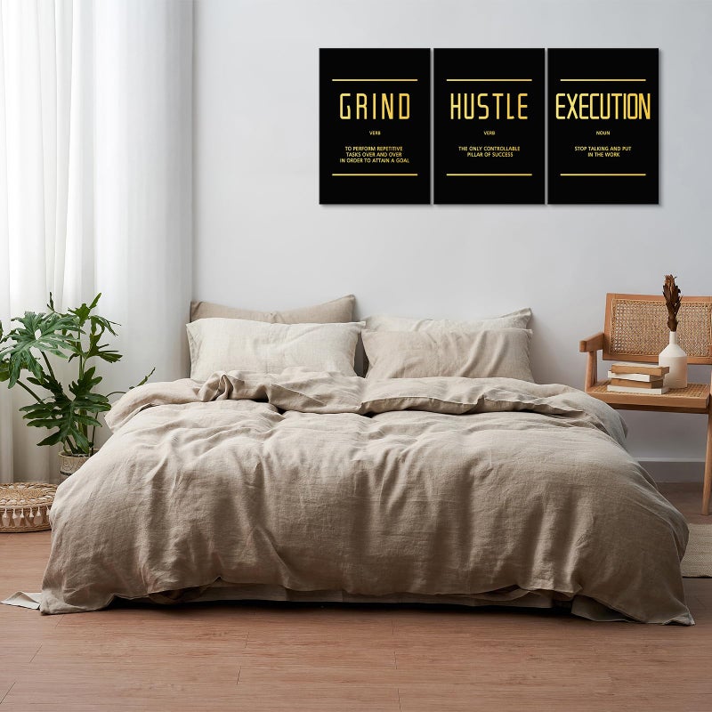 Kawahone Canvas Painting Wall Art Art Wall Art Grind Grind Hustle Execute Inspirational Print Print Evention Laxfation Gallery Artwork for Office Room and Bedroom Decor - Image 2