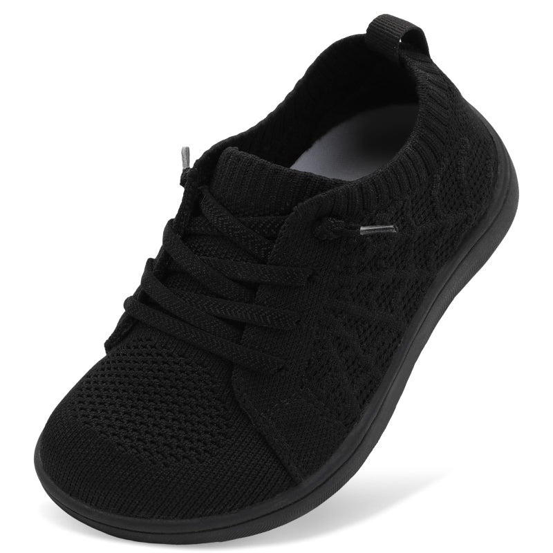 JOINFREE Toddler Shoes Boys Girls Wide Barefoot Walking Shoe Kids Minimalist Sneakers Breathable Toddler Walking Zero Drop Tennis Black Size 8 - Image 1