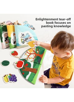 Generic Tearing Cloth Book Tail Baby Can Bite Baby Early Education Puzzle Busy Quiet Book Toy 0-June 1 Year Old-Color:Black And White Desk Calendar Cloth Book  - Image 3