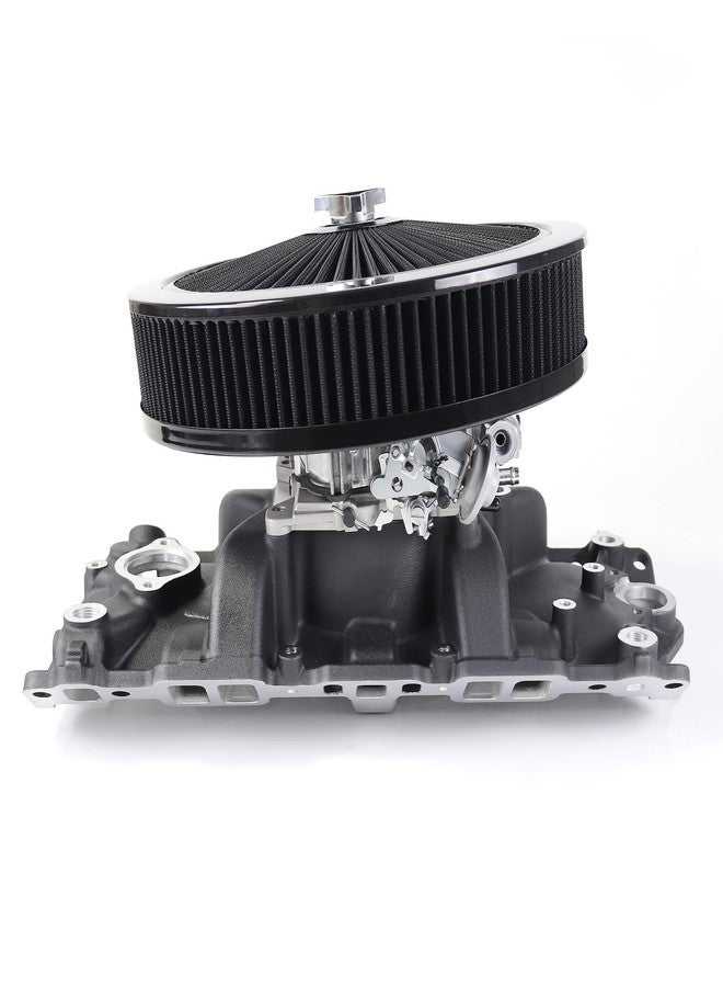JGhyperX Round 14"x3" Air Cleaner Filter Assembly Kit Compatible with GMC Chevy Ford Chryler Dodge V8 Black 5-1/8" Carb Neck w/Flow-Thru Lid High Flow Chrome 4330ABK - Image 2