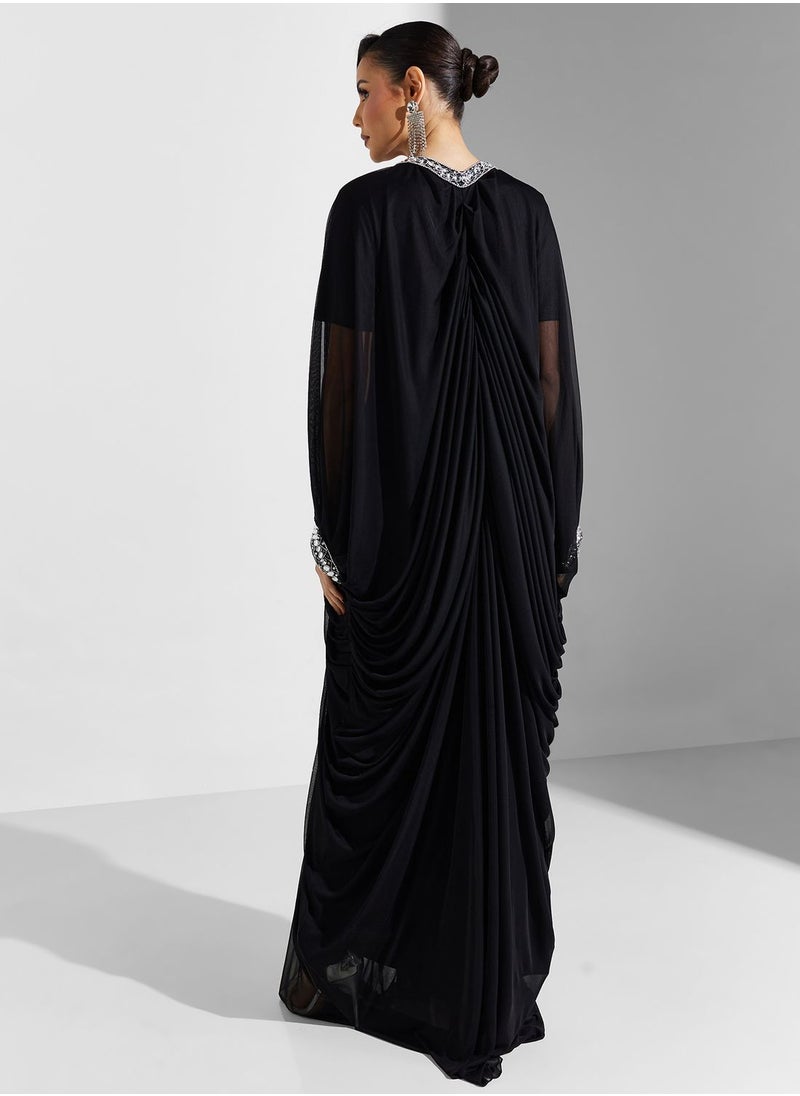Khizana - Kaftan With Embellished Neckline - Image 1