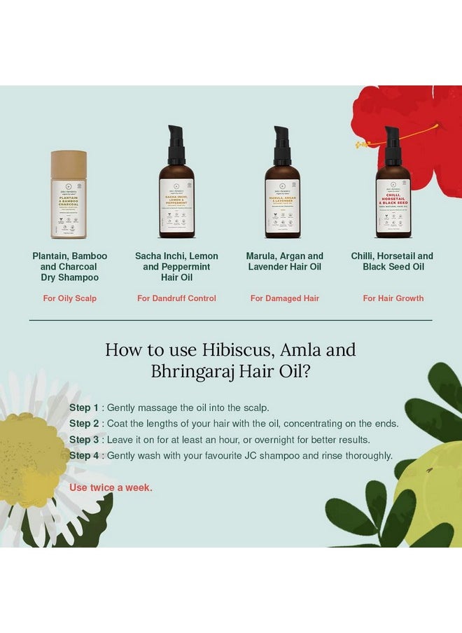 Juicy Chemistry Hibiscus Amla & Bhringaraj Fortifying Hair Oil, 100 ml | Natural Ayurvedic Formulation with Clinically Proven 10-Herb Oil Blend | Strengthens Roots, Reduces Hair Fall & Breakage | Cruelty Free & Vegan - pzsku/ZD22E7CCBD182FF1043C6Z/45/_/1736426752/04b5c04d-0ab0-428a-a5eb-dd3173a51684