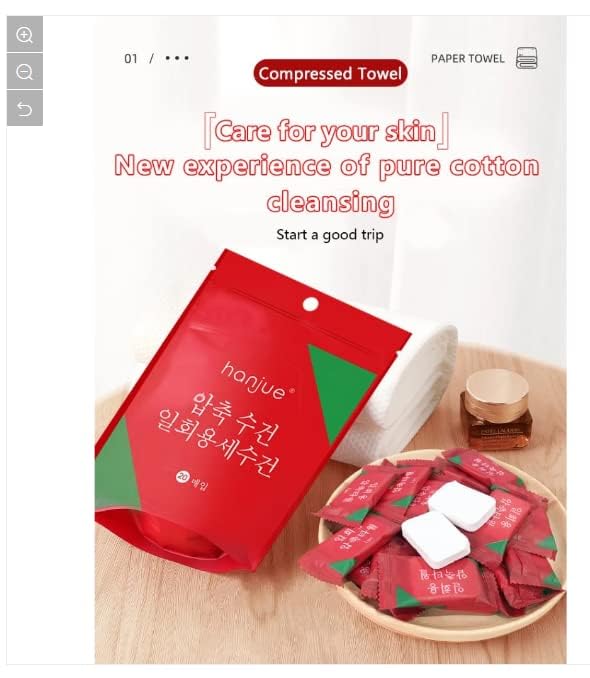 Rexez Big Magic Tablet Towel Tissues PaperBig Disposable Pure Cotton Compressed Portable Travel Facial Towel Water Wet Wipe6Pcs - Image 2