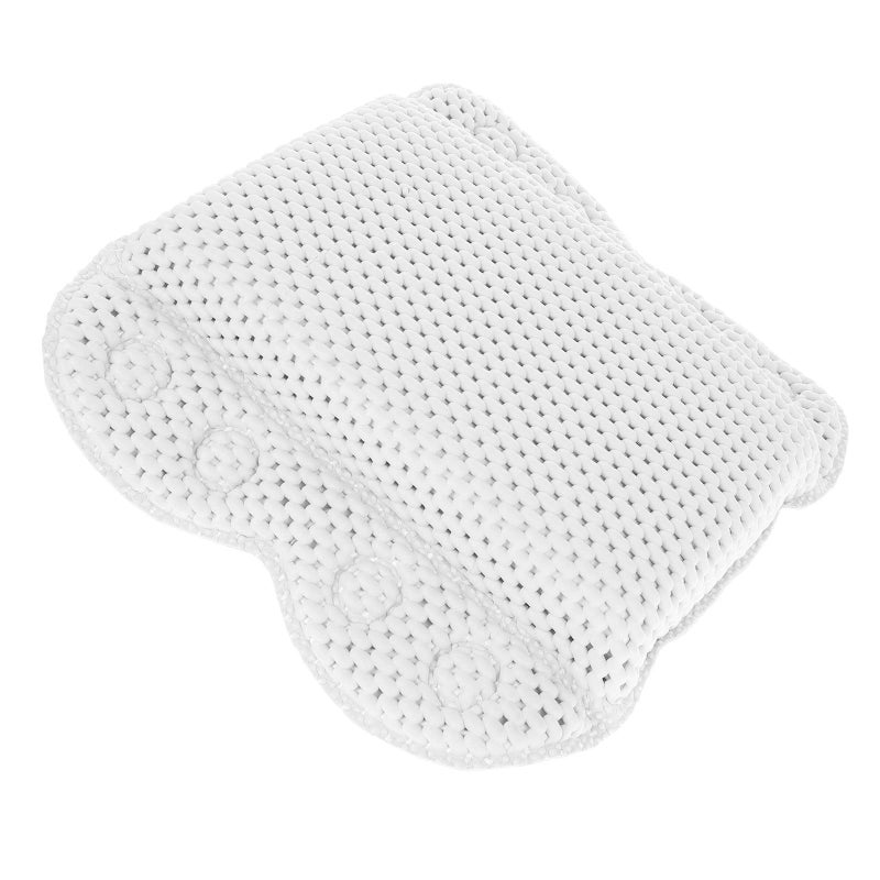 White PVC Foam Bathtub Pillow with Suction Cups Anti Slip Headrest for Home Hotel Spa - Image 2