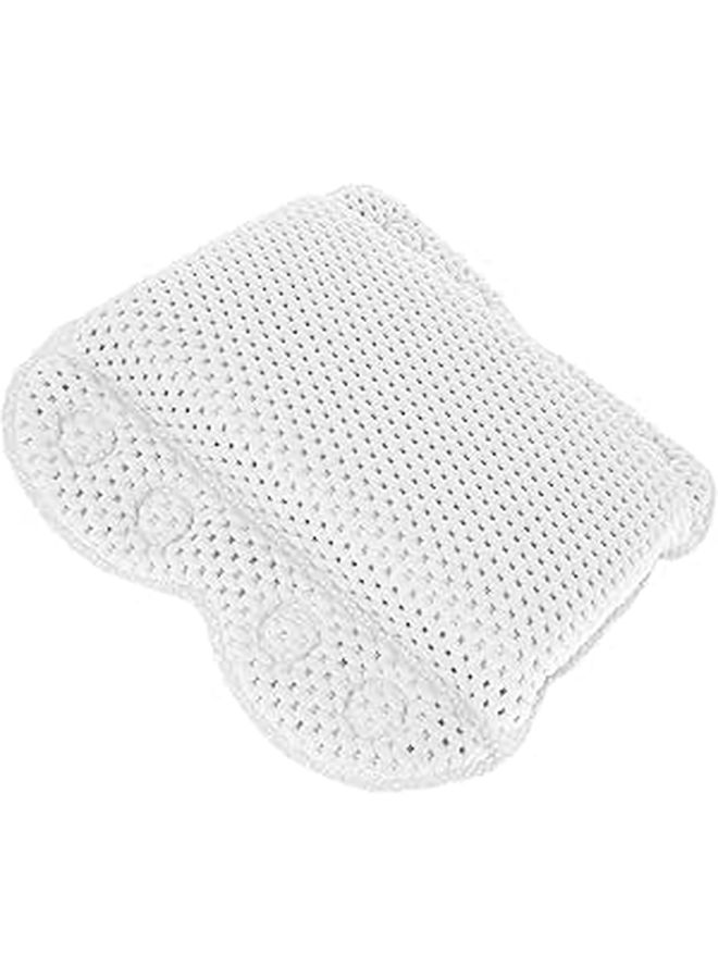 White PVC Foam Bathtub Pillow with Suction Cups Anti Slip Headrest for Home Hotel Spa - Image 1