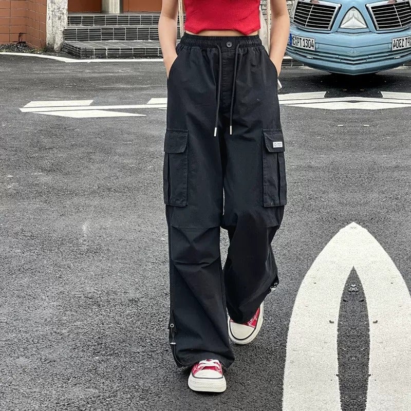 Children'S Clothing Workwear Casual Pants For Women 2025 Spring And Loose American Retro Lazy Wide-Leg Sports Pants Children'S Clothing - Image 1