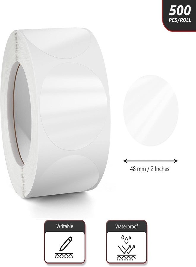True-Ally 500 pcs Crystal Clear Transparent 2 inch / 50mm Diameter Round Stickers, Envelope Tab Sealer Package Round Clear Seal Labels Self Adhesive Stickers (2 Inch/50mm (500 Stickers)) - Image 2