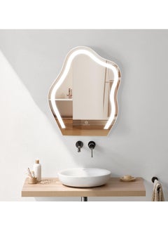 XiuWoo 43*55cm Vanity Mirror with Lights Irregular Cute Cloud Lighted Makeup Mirror with Dimmable 3 Light Modes Esthetics Hollywood Mirror for Tabletop Bedroom Beauty Salon,White  - Image 4