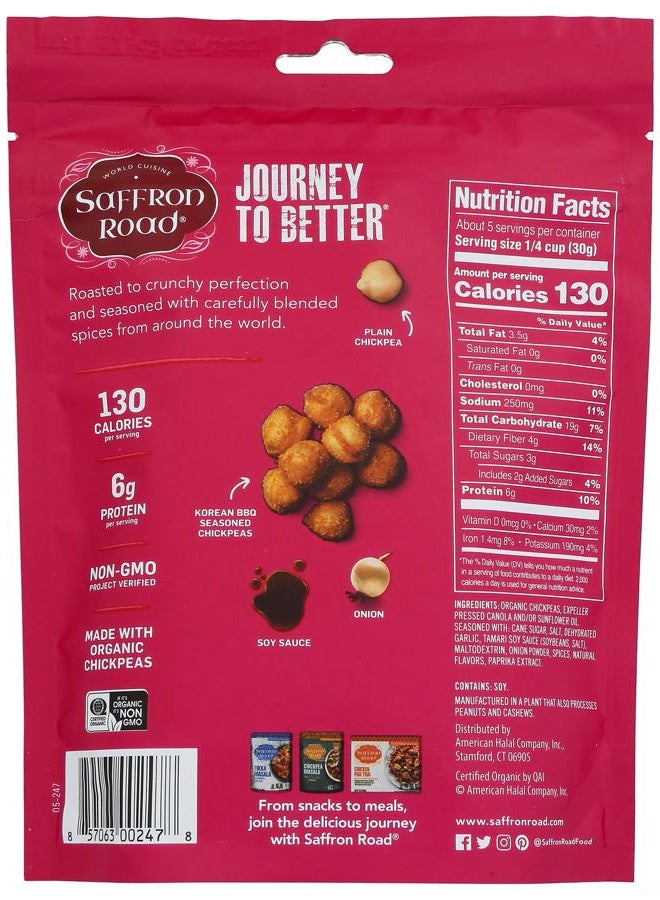 Saffron Road وجبة خفيفة من الحمص المقرمش على الطريقة الكورية، 6 أونصات - خالية من الجلوتين، غير معدلة وراثيًا، حلال، كوشير، نباتي - Image 2