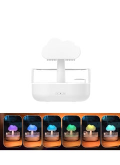 SYOSI Humidifiers for Bedroom, White Noise Humidifier with Simulated Raindrop, Ultrasonic Humidification, Colorful Mushroom Cloud Night Light, Aromatherapy Humidifier, Essential Oil Diffuser  - Image 1