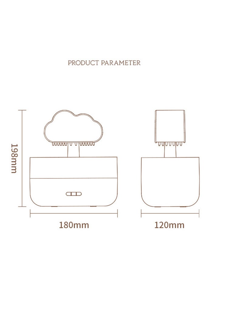 SYOSI - Humidifiers for Bedroom, White Noise Humidifier with Simulated Raindrop, Ultrasonic Humidification, Colorful Mushroom Cloud Night Light, Aromatherapy Humidifier, Essential Oil Diffuser - Image 1