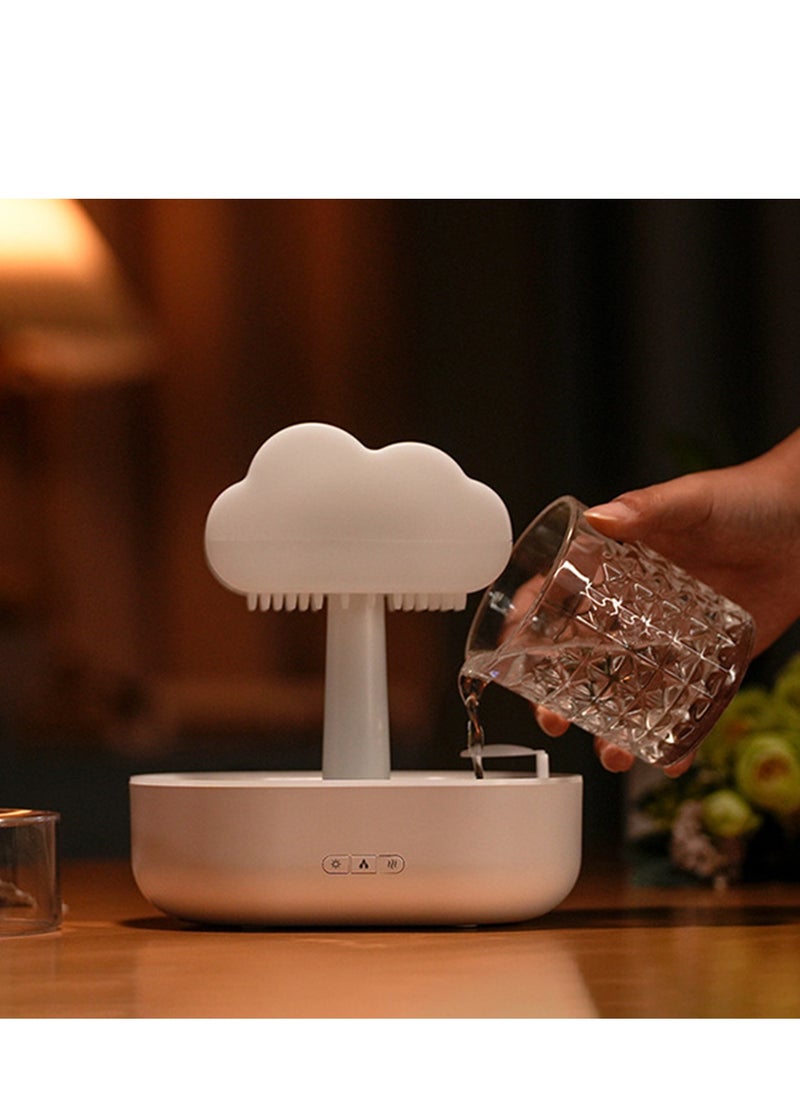 SYOSI - Humidifiers for Bedroom, White Noise Humidifier with Simulated Raindrop, Ultrasonic Humidification, Colorful Mushroom Cloud Night Light, Aromatherapy Humidifier, Essential Oil Diffuser - Image 1