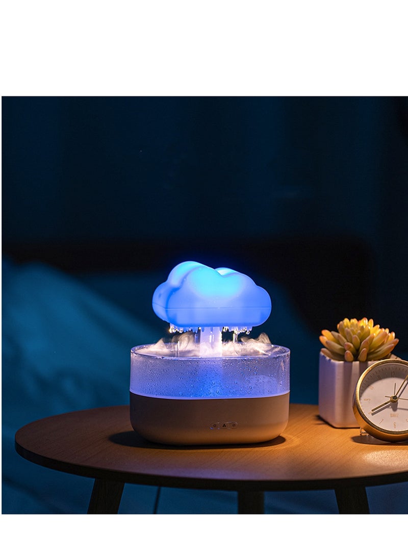 SYOSI - Humidifiers for Bedroom, White Noise Humidifier with Simulated Raindrop, Ultrasonic Humidification, Colorful Mushroom Cloud Night Light, Aromatherapy Humidifier, Essential Oil Diffuser - Image 1