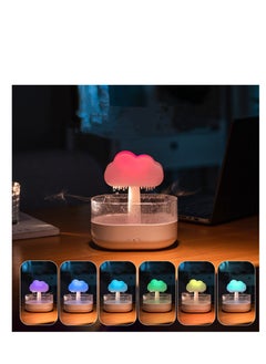 SYOSI Humidifiers for Bedroom, White Noise Humidifier with Simulated Raindrop, Ultrasonic Humidification, Colorful Mushroom Cloud Night Light, Aromatherapy Humidifier, Essential Oil Diffuser  - Image 2