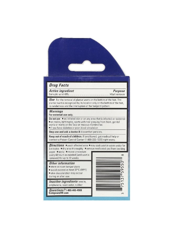 Compound W Compound W, Wart Remover, One Step Plantar Foot Pads, Maximum Strength, 20 Medicated Pads  - Image 2