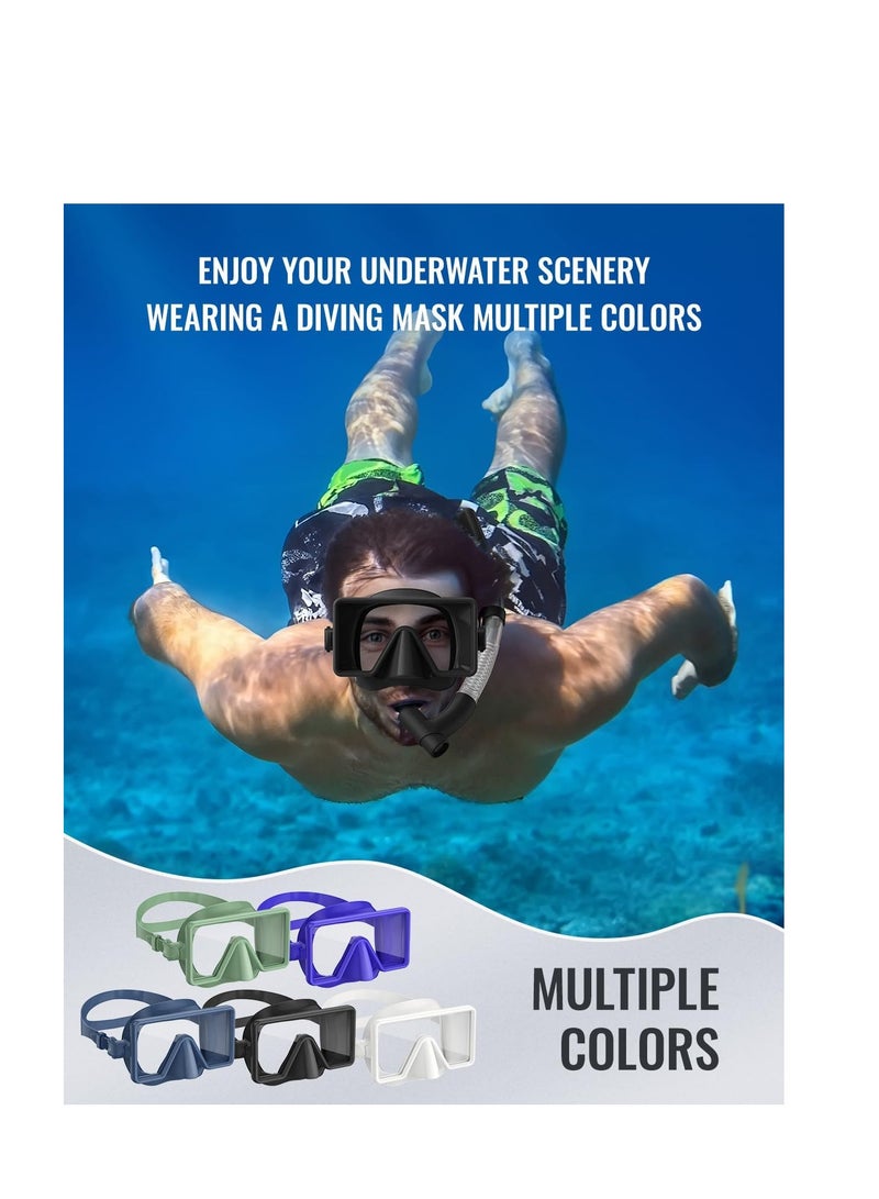 SYOSI Snorkel Mask Anti-Fog Anti Leakage Panoramic Diving Mask Tempered Glass Shatterproof Swim Mask Anti-Glare Scuba Swim Goggles for Adults and Teenager - Image 5