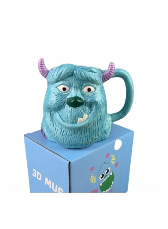 Beauenty Monster Sullivan blue hairy monster ceramic mug cute doll 3D game around the little monster water cup. 