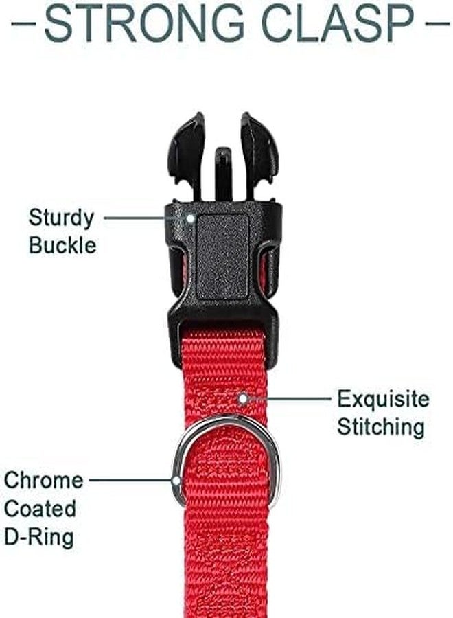 PawCloud Nylon Dog Collar - Large 25 mm, Red - Image 3
