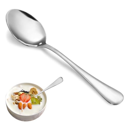 MUTNITT 24 Pcs Teaspoons Set, Food Grade Stainless Steel Tea Spoons, Durable Small Spoons, Metal Dessert Spoon, Spoon Silverware for Home, Kitchen or Restaurant, Mirror Polished & Dishwasher Safe, 6.7-Inch - Image 1