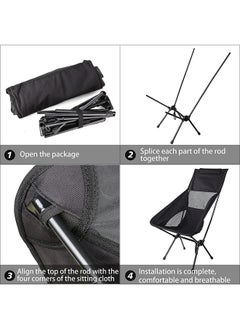 Sharpdo Camping Chair Portable Folding Chairs with Storage Bag High Back Oxford Cloth Portable Collapsible Chairs for Outdoor Camp Picnic Hiking Beach Lawn Travel  - Image 4