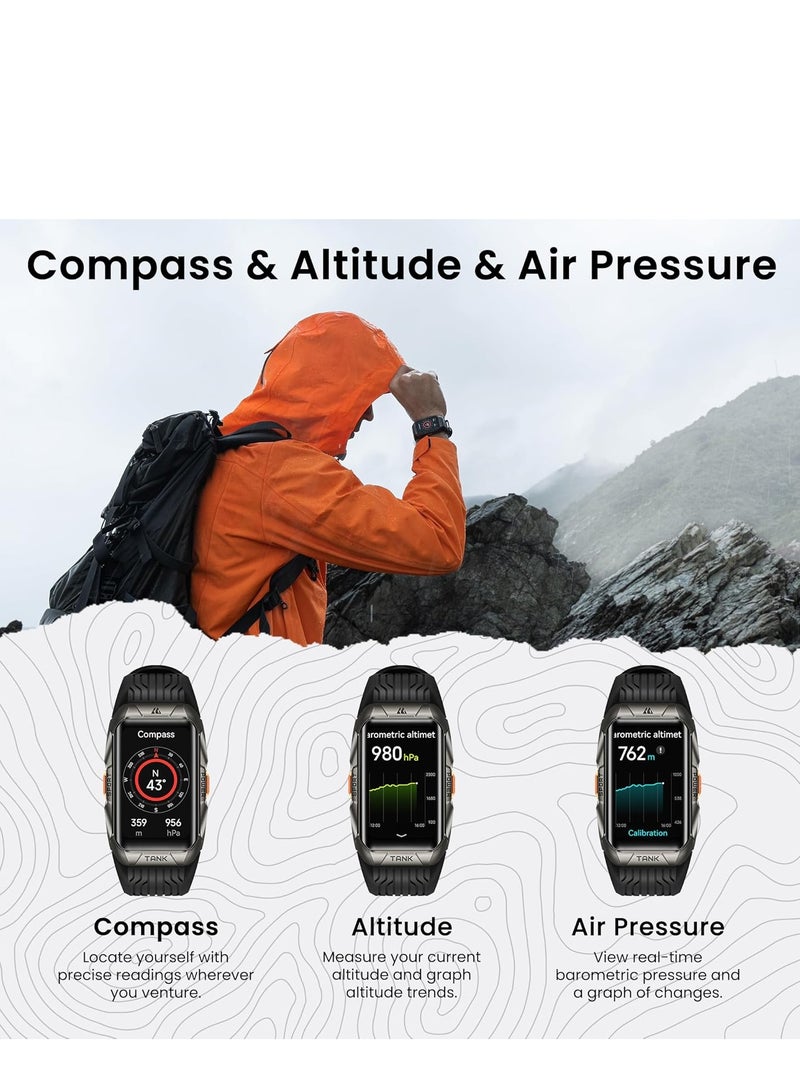 FIPKA Tank X2 Ultra Smart Watches for Men Women GPS Black - Image 5