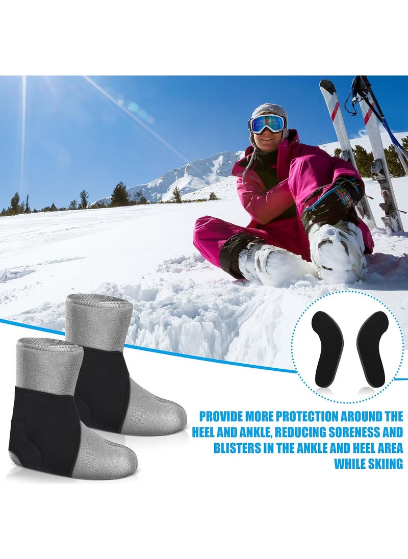 Syhood - Syhood 2 Pcs Ski Snowboard Boot Fitting Liner Sleeves with 4 Pcs J Bar Fitting Pads Foam Padding Ankle Wrap Boot Liner Inserts to Reduce Heel Lift Ankle Blisters Size L - Image 1