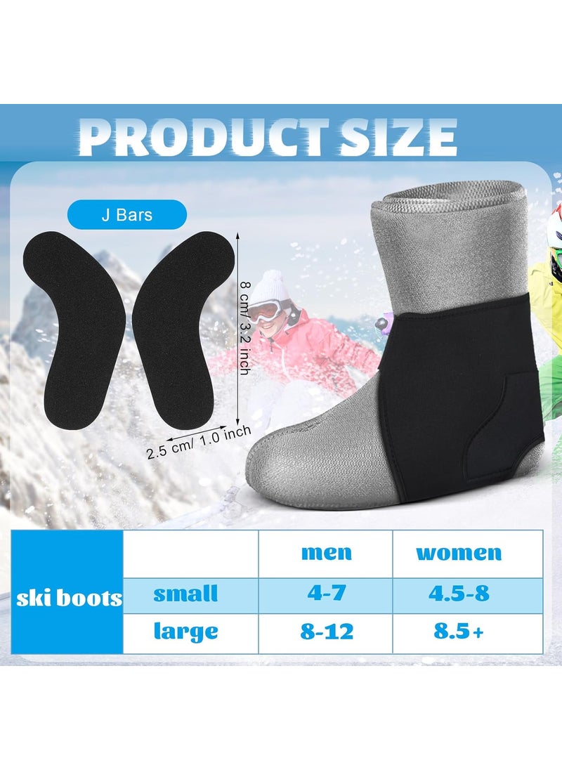 Syhood - Syhood 2 Pcs Ski Snowboard Boot Fitting Liner Sleeves with 4 Pcs J Bar Fitting Pads Foam Padding Ankle Wrap Boot Liner Inserts to Reduce Heel Lift Ankle Blisters Size L - Image 1