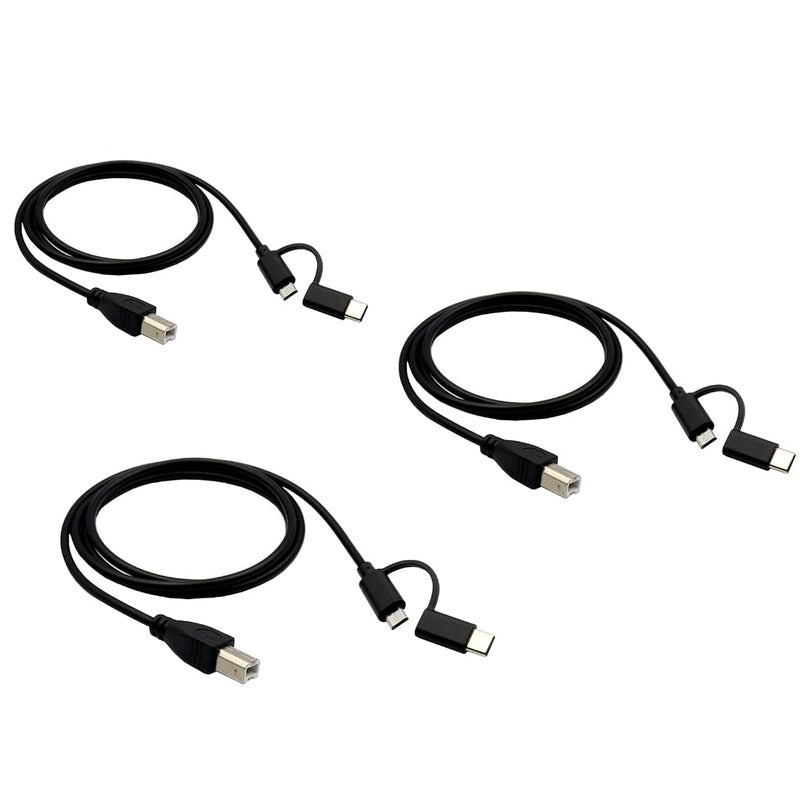USB + Type C Male to USB B Male Date Line Cable Portable Printer Electronic Organ Connection Cord - Image 4