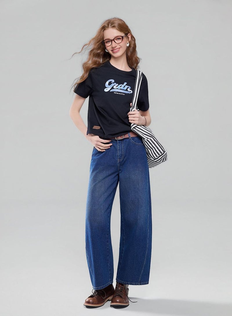 GIORDANO Women Boyfriend Cotton Graphic Tee - Image 2
