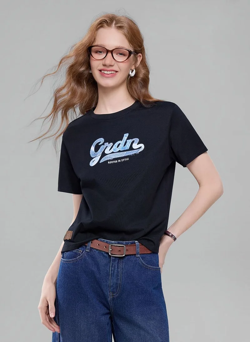 GIORDANO Women Boyfriend Cotton Graphic Tee